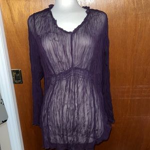Mossimo crinkle tunic, purple size 24w